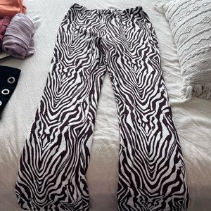 Brown zebra flare pants